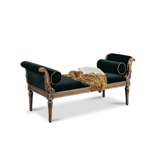 Banquette de style - D325-B - Francesco Molon - en tissu / avec piètement en bois / avec accoudoirs