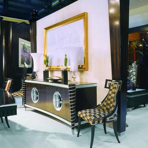 Buffet contemporain - C501 - Francesco Molon - en ébène de macassar / 4 pieds