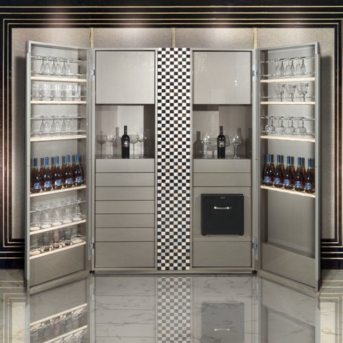 Meuble bar contemporain - J546 - Francesco Molon - avec porte battante / avec éclairage intégré / avec tiroirs