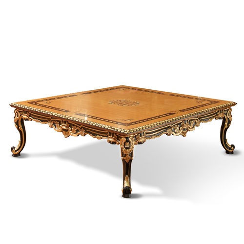 Table basse de style - T455 - Francesco Molon - en bois / avec piètement en bois / carrée