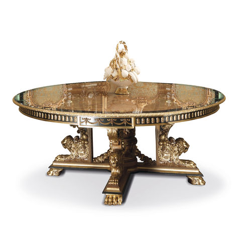 Table de style - F181 - Francesco Molon - en bois / avec piètement en bois / ronde