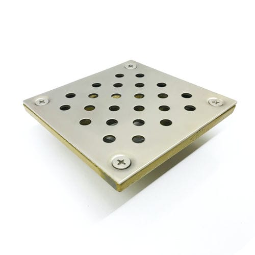 Siphon de sol en inox - C8967 - Aluids Krome - pour salle de bain / avec grille / carré