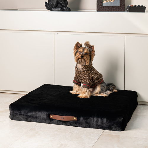 Lit pour chien en tissu - St. Moritz - Pet Empire - en fourrure écologique / beige / gris