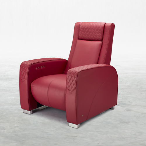 Fauteuil de cinéma en cuir - ÉVO - KARLSSON SEATING LTD. - résidentiel / rouge / avec repose-tête