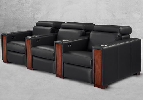 Fauteuil de cinéma en cuir - SHELBY - KARLSSON SEATING LTD. - résidentiel / noir / avec porte-gobelet réfrigérant