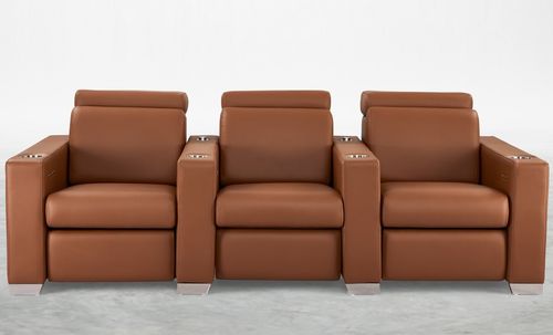 Fauteuil de cinéma en cuir - LUSSO - KARLSSON SEATING LTD. - résidentiel / marron / avec porte-gobelet réfrigérant
