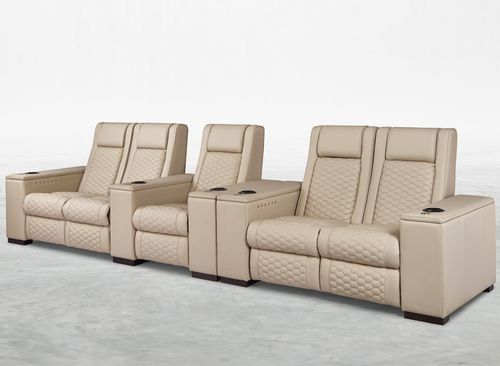 Fauteuil de cinéma en cuir - CORNICHE - KARLSSON SEATING LTD. - résidentiel / beige / avec repose-tête