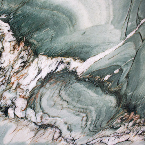 Plaque de pierre en quartzite - BOTANIOC GREEN WAVE - Fiorantina Stone - pour agencement intérieur / polie / blanche