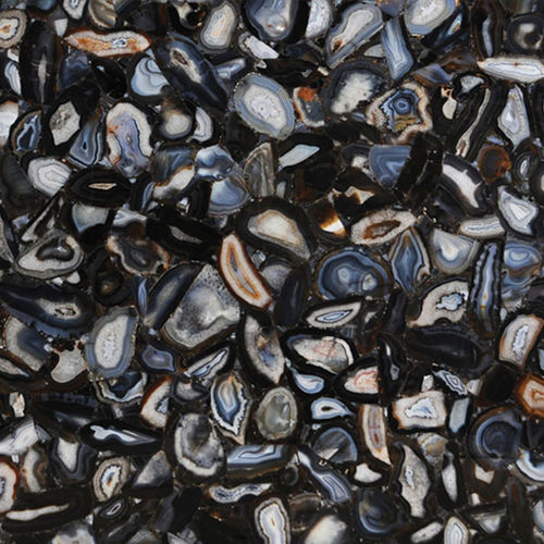 Plaque de pierre en quartz - AGATE BLACK EYE - Fiorantina Stone - murale / polie / noire
