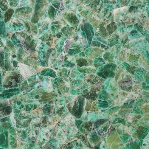 Plaque de pierre en quartz - FLUORITE GREEN - Fiorantina Stone - pour agencement intérieur / polie / verte