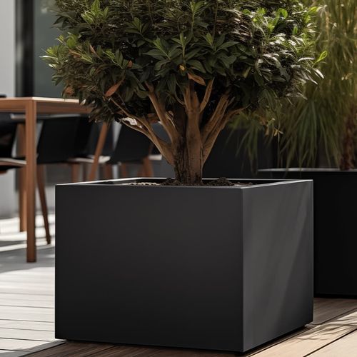 Jardinière en polyester - EOS - ARTEPOT - en fibre de verre / en résine / carrée