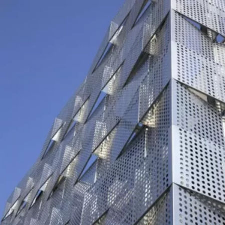 Mur-rideau en panneaux - Alumideas Co.,Ltd. - en aluminium / décoratif / perforé