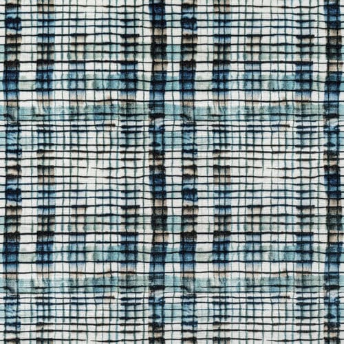 Tissu d'ameublement - ABSTRACT GRILL - BLOOMING - à carreaux / en coton / en viscose