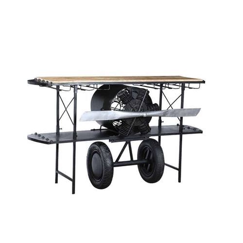 Comptoir de bar - AERO  - GrandDécor - en bois / en métal / droit