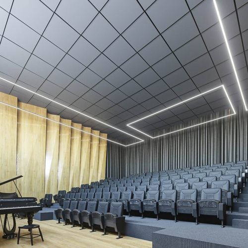 Faux-plafond en laine de verre - DOVE SYSTEM - Endafon - en panneaux / pour bureau / pour salle de conférence