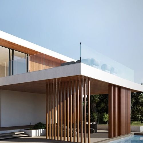Pare-vue à lames - ForMe - en aluminium extrudé / aspect bois / modulaire