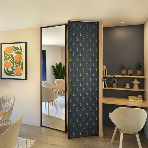 Porte de placard d'intérieur - COZEE - SEED - en aluminium anodisé / à pivot / contemporaine
