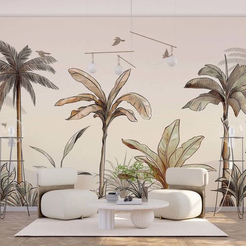 Papier peint vintage - JUNGLE VINTAGE - Kam et Leon - en textile non-tissé / en vinyle / motif animal