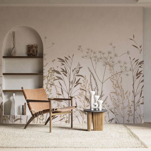 Papier peint design scandinave - PLANTES SAUVAGES - Kam et Leon - en textile non-tissé / en vinyle / à motif floral