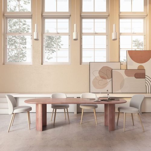 Table contemporaine - CARMEN  - Solid Studio - en béton fibré / avec piètement en béton / ronde