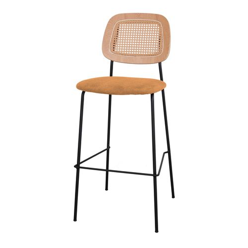 Chaise de bar contemporaine - CARDINAL - MisterWils - d'intérieur / en tissu / en rotin synthétique