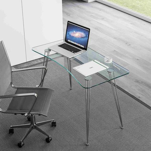 Bureau sur pied - Konda - Itamoby - contemporain / en verre trempé / courbé