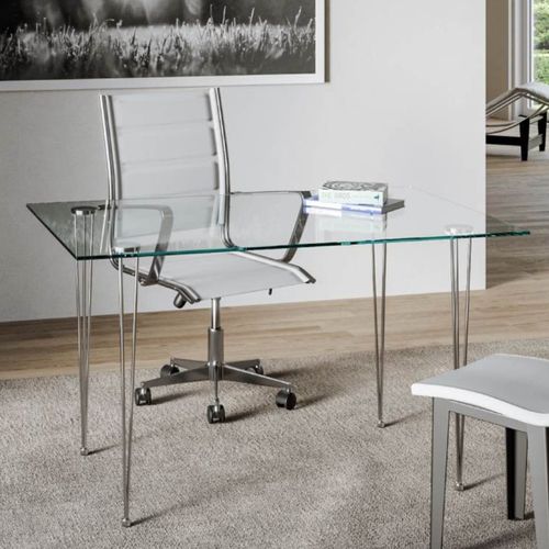 Table contemporaine - Marigold - Itamoby - en verre trempé / avec piètement en métal chromé / rectangulaire