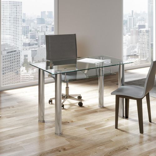 Bureau sur pied - Print - Itamoby - pour 2 personnes / contemporain / en verre trempé