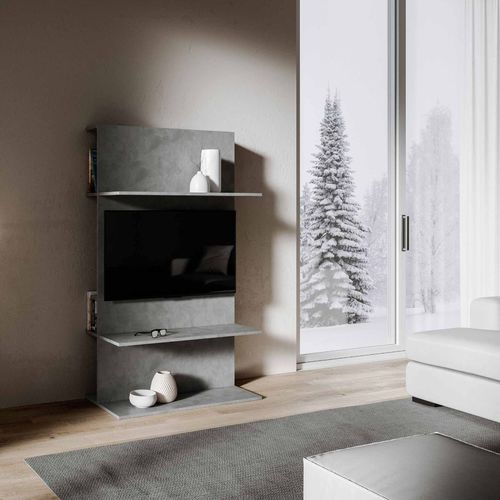 Meuble TV contemporain - Loki A - Itamoby - avec rangement intégré / en mélaminé / blanc