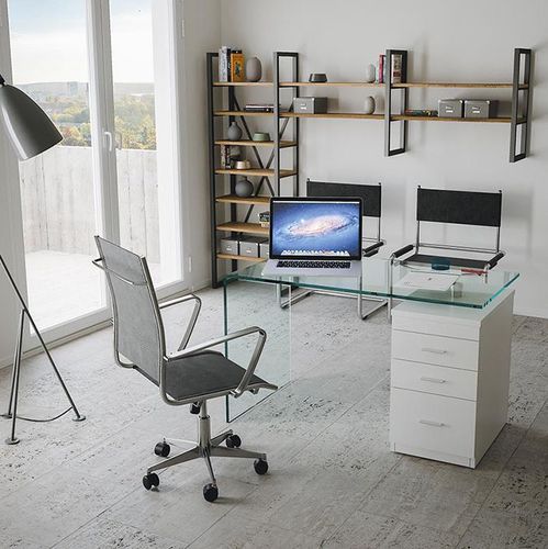 Bureau sur pied - B - Itamoby - pour 2 personnes / contemporain / en mélaminé