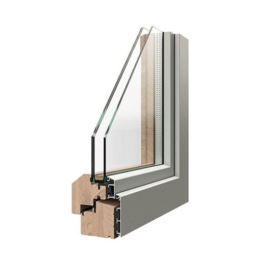 Fenêtre bois-alu - SOLID - Caiframe - en aluminium / en verre / en bois lamellé-collé