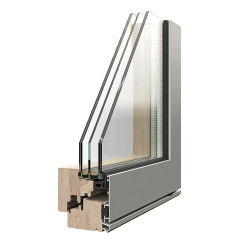 Fenêtre bois-alu - EVERGLASS - Caiframe - en aluminium / aluminium / en verre