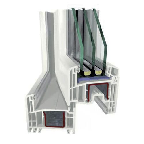 Fenêtre en PVC - SKIN - Caiframe - en verre / battante / à triple vitrage