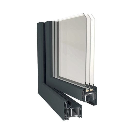 Fenêtre en PVC - SHINE - Caiframe - battante / à triple vitrage / 2 vantaux