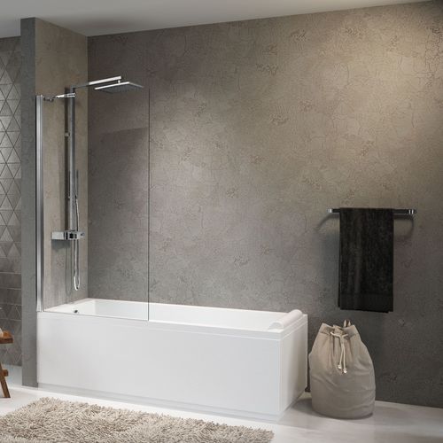 Pare-baignoire fixe - AURORA 5 - NOVELLINI - réversible / en verre trempé / 1 volet