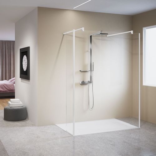Paroi de douche fixe - KUADRA H5 - NOVELLINI - rectangulaire / d'angle / en verre trempé
