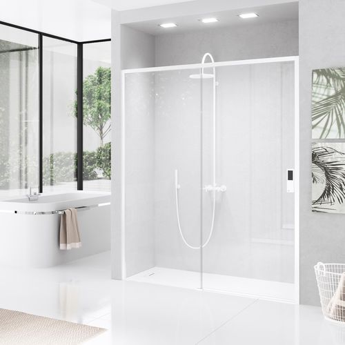 Paroi de douche coulissante - OPERA 2P+F - NOVELLINI - fixe / rectangulaire / en niche