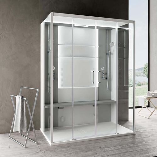 Paroi de douche coulissante - SKILL DUAL - NOVELLINI - fixe / rectangulaire / d'angle