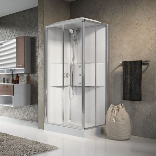 Paroi de douche coulissante - MEDIA 2.0 A100X80 - NOVELLINI - fixe / rectangulaire / d'angle