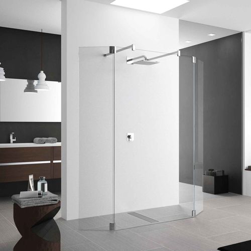 Paroi de douche fixe - KUADRA H4 - NOVELLINI - au sol / en verre trempé / professionnelle