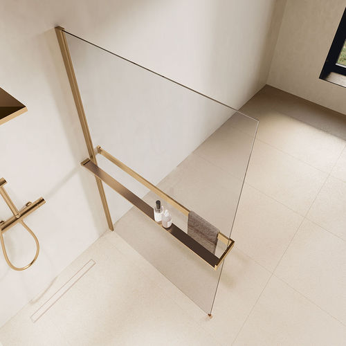 Paroi de douche fixe - KUADRA H - NOVELLINI - d'angle / en verre trempé / sur mesure