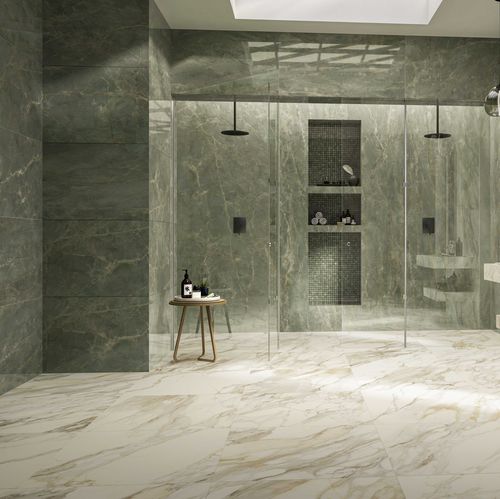 Carrelage en grès cérame - SAGE GREEN - CERAMICHE CAESAR - poli / d'intérieur / de salon