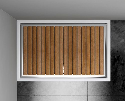 Receveur de douche rectangulaire - PTQ-LE - pdplan - à poser / en teck / en inox