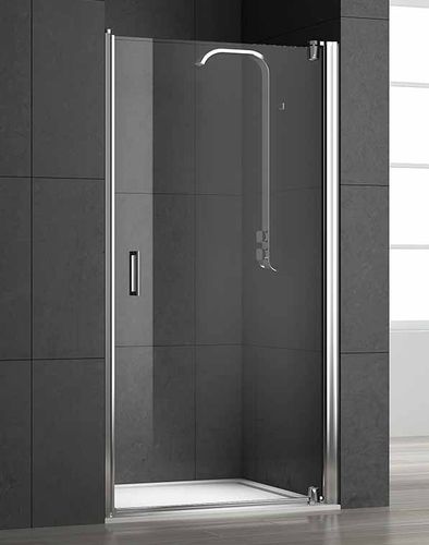 Paroi de douche battante - LYP2 - pdplan - en niche / en verre trempé / partiellement encadrée