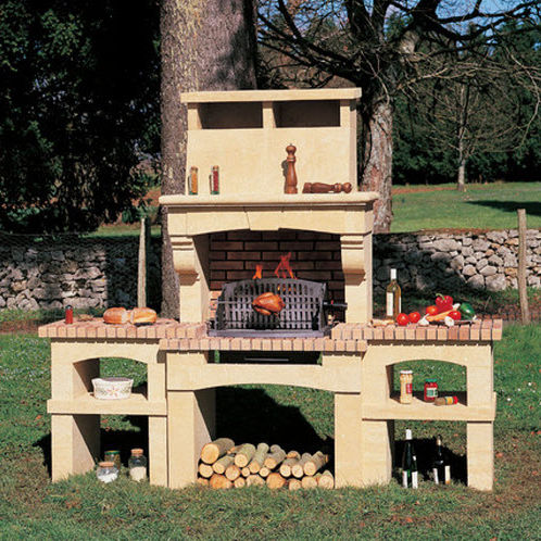 Barbecue à bois - VOUGEOT - Cheminées de Chazelles - fixe / en pierre
