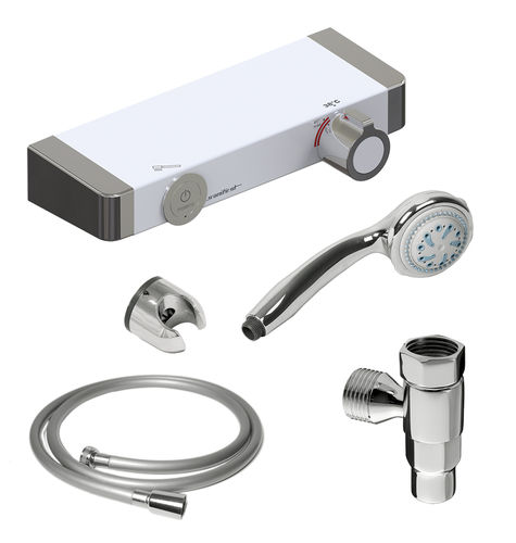 Set de douche mural - MASTERMIX : 75708 - PRESTO - contemporain / avec douche à main / thermostatique