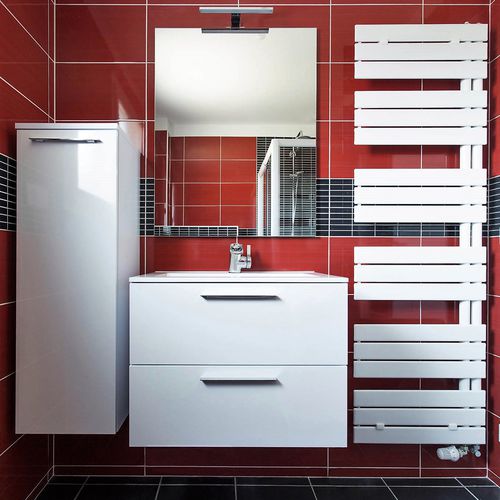 Meuble vasque double - ANTARA : BLANC | NOIR - PYRAM INDUSTRIES - suspendu / en mélaminé / contemporain