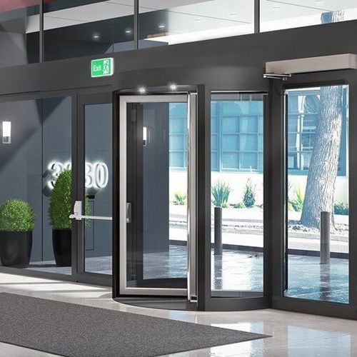 Porte d'entrée - RD100 - ASSA ABLOY Entrance Systems - en aluminium / en aluminium anodisé / à tambour