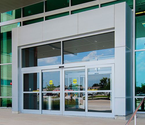 Système coulissant en aluminium - SL500 EcoDoor - ASSA ABLOY Entrance Systems - pour porte en verre / coureurs cachés / professionnel