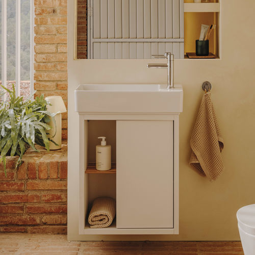 Meuble vasque suspendu - TURA - ROCA - MDF / contemporain / 1 porte